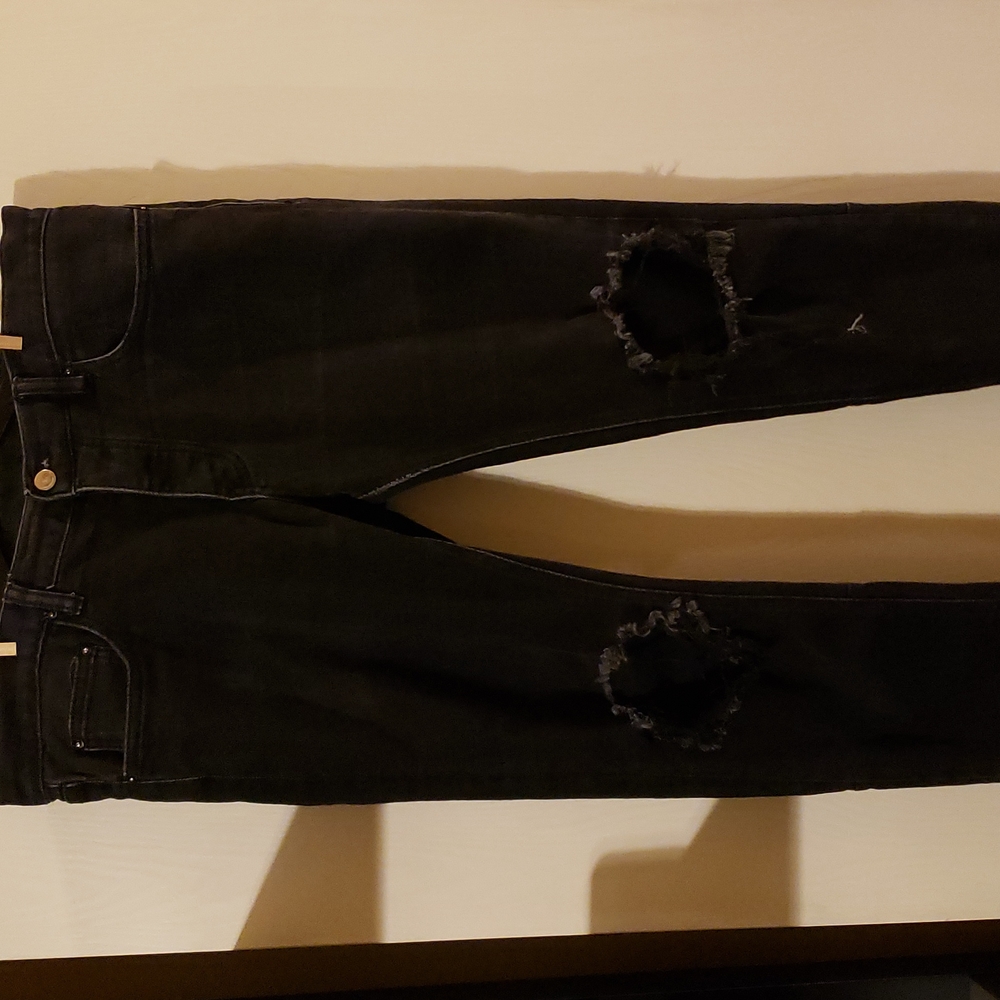 Mens Black MNML Distresed Denim